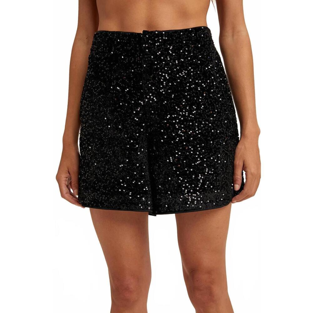 NEW WISHLIST all-over sequin mini shorts in black